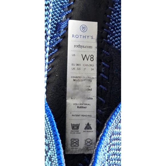 ROTHY'S The Point Lapis Python Blue Retired Print 8 38.5 Designer Knit Comfort - Picture 10 of 14